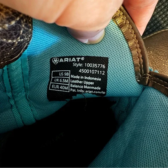 Ariat Anthem Shortie Square Toe Women’s Pull On Boot Size 9 - Picture 5 of 5